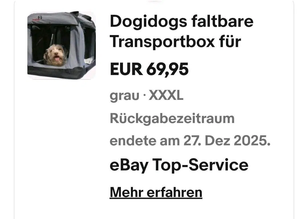 Hundebox schwarz grau