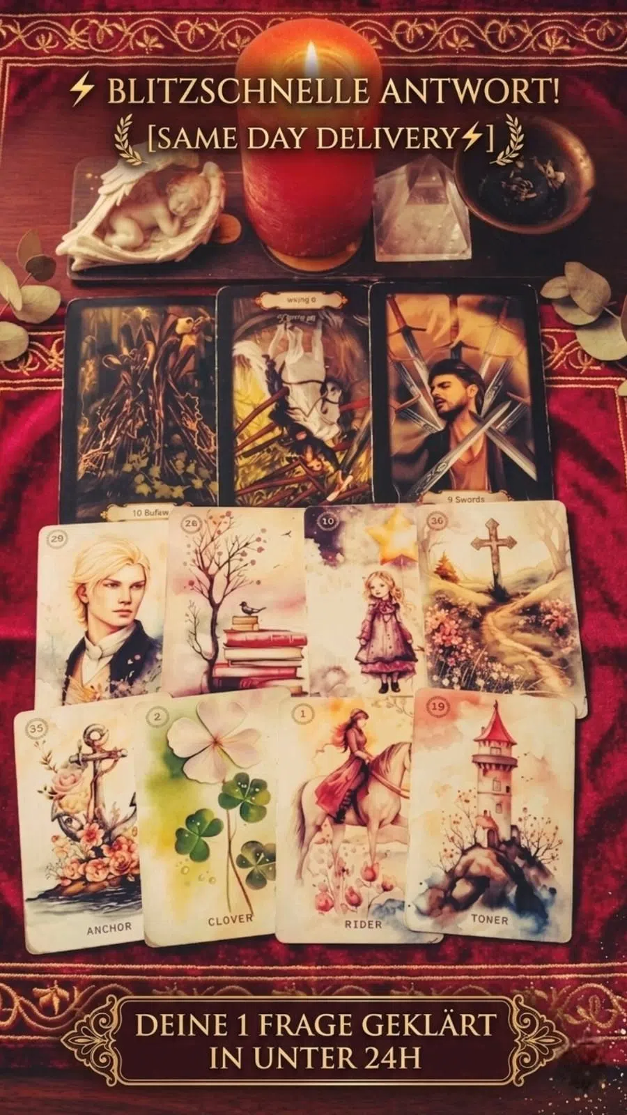 Kartenlegen Tarot Lenormand Beratung Zukunft Wahrsagen Hellsehen