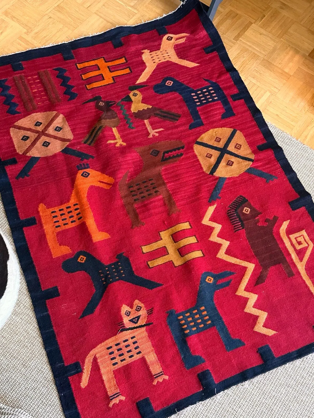 Wandteppich/ Teppich aus 100% Schafwolle