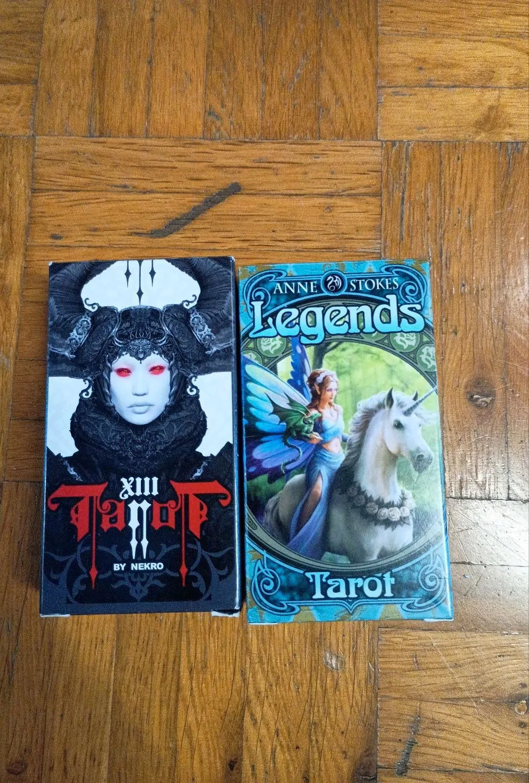2 Tarot Karten Set Nekro Anne Stokes Legends Einhorn Dragon Wolf