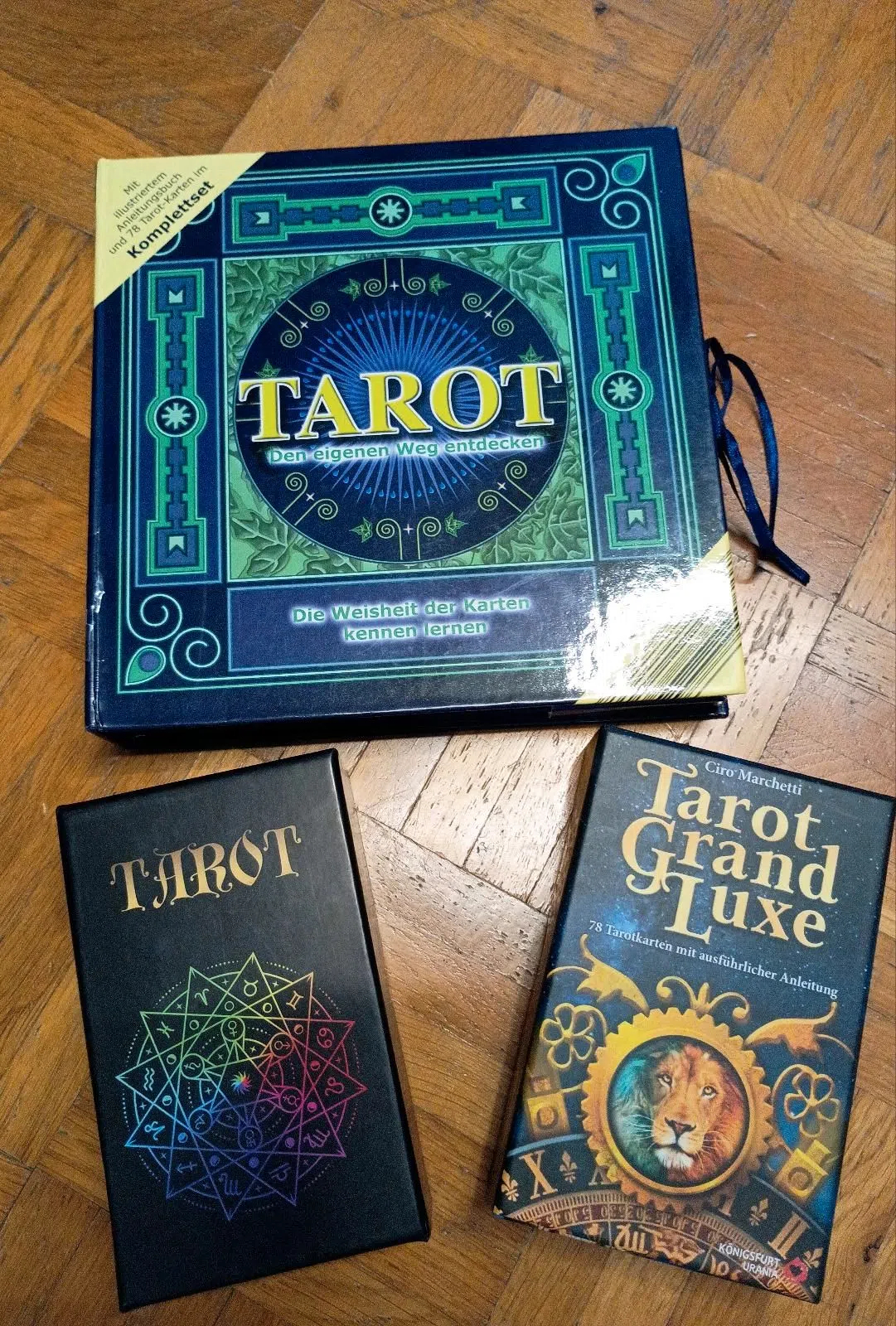 3 Tarot Karten Sets Grand Luxe Orakel Horoskop Anleitung esoterik