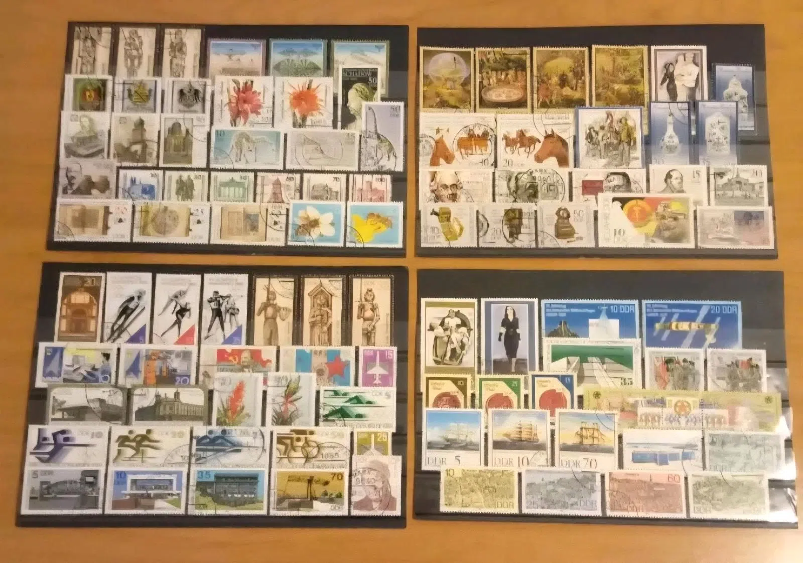 4 Blister DDR-Briefmarken