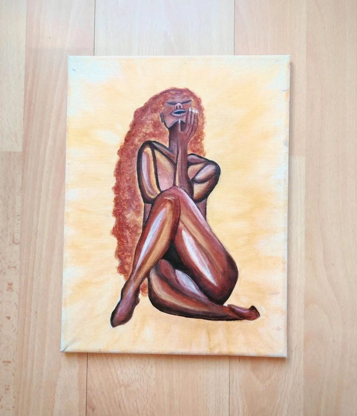 Original Gemälde "Goddess of the sun", Unikat von Amrayaa,30x40cm