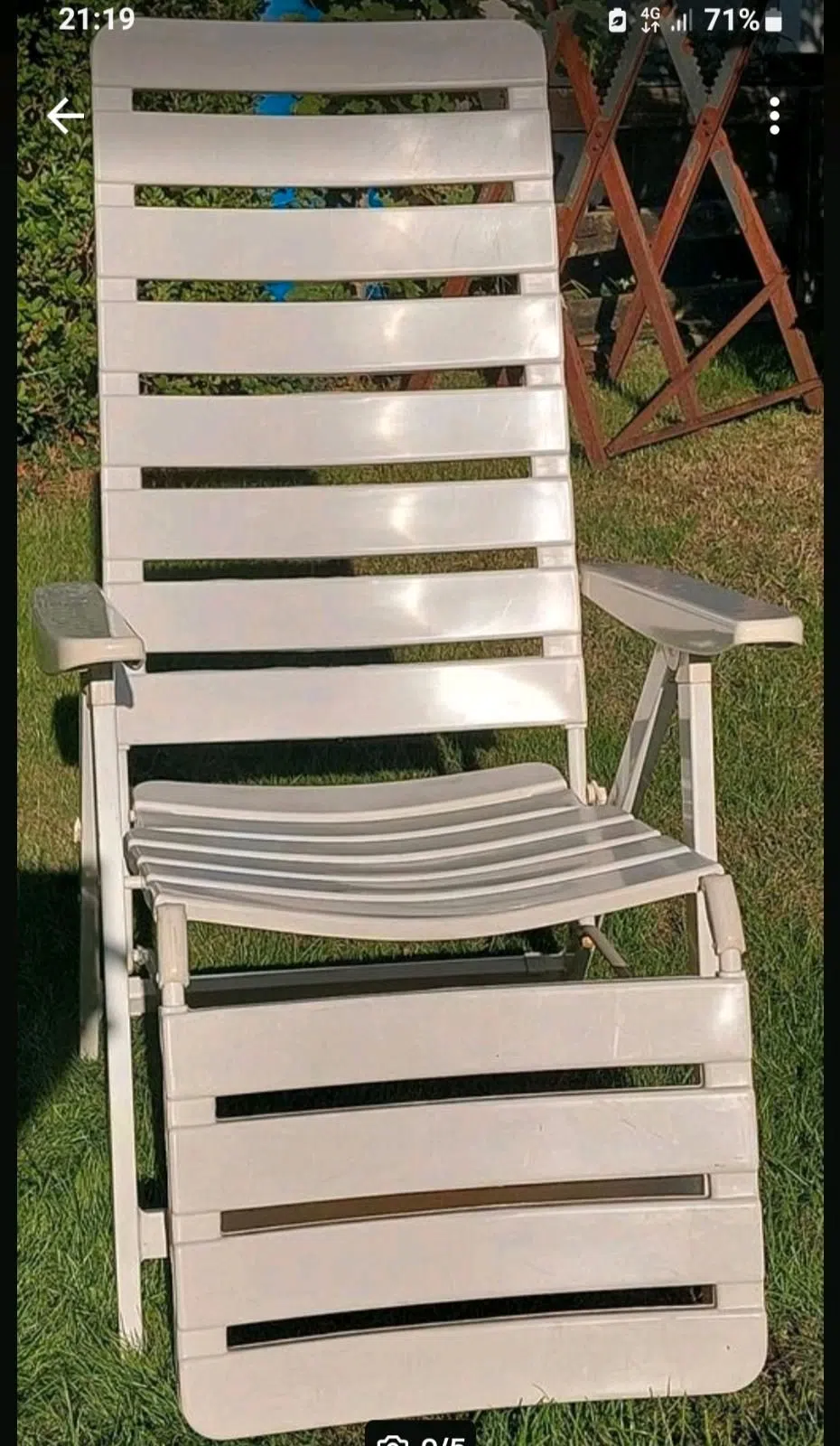 Kettler Gartenstuhl Liegestuhl weiss mit Polster Balkon Terrasse