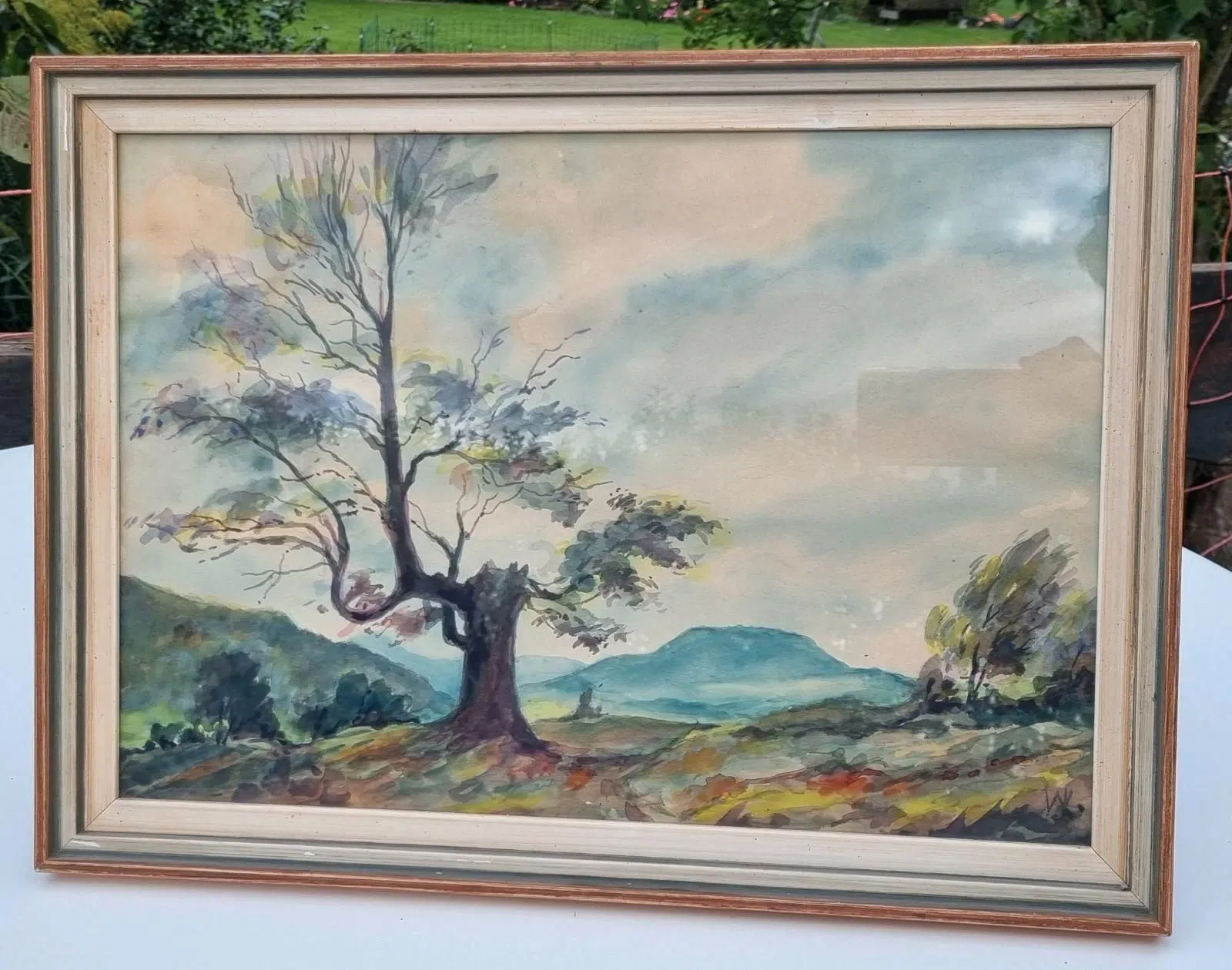 Gemälde Aquarell, Landschaft