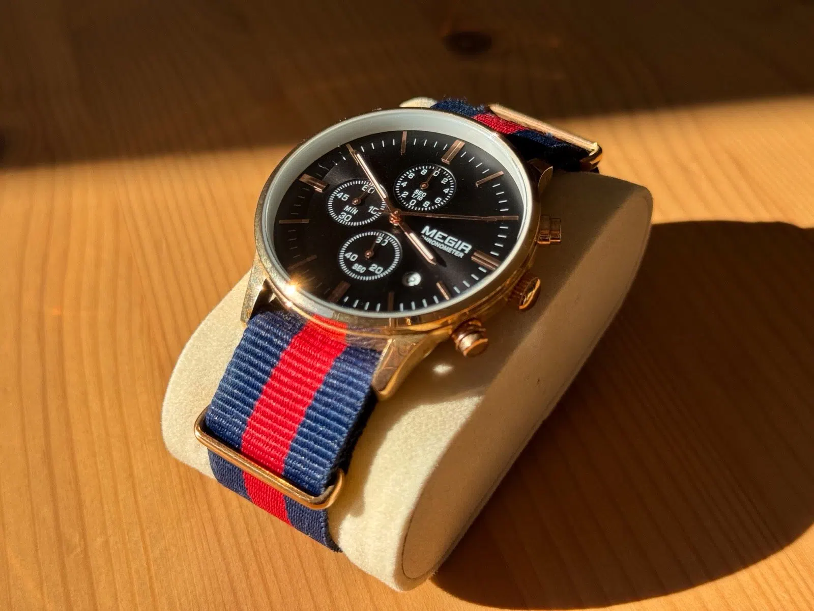 Maritim sportliche Megir Chronograph Armbanduhr mit Textilarmband