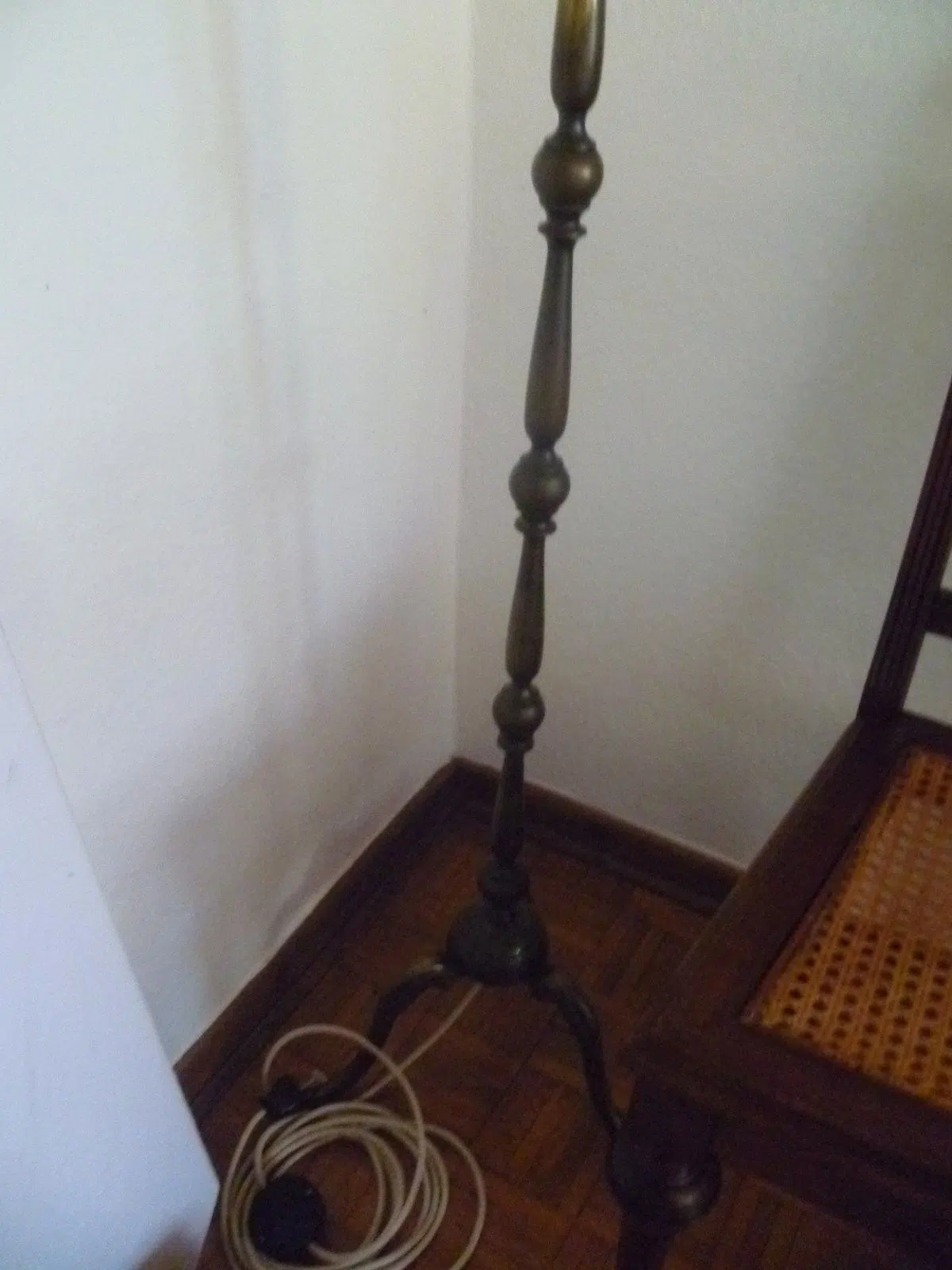 Stehlampe Messinggestell ,50iger,Vintage