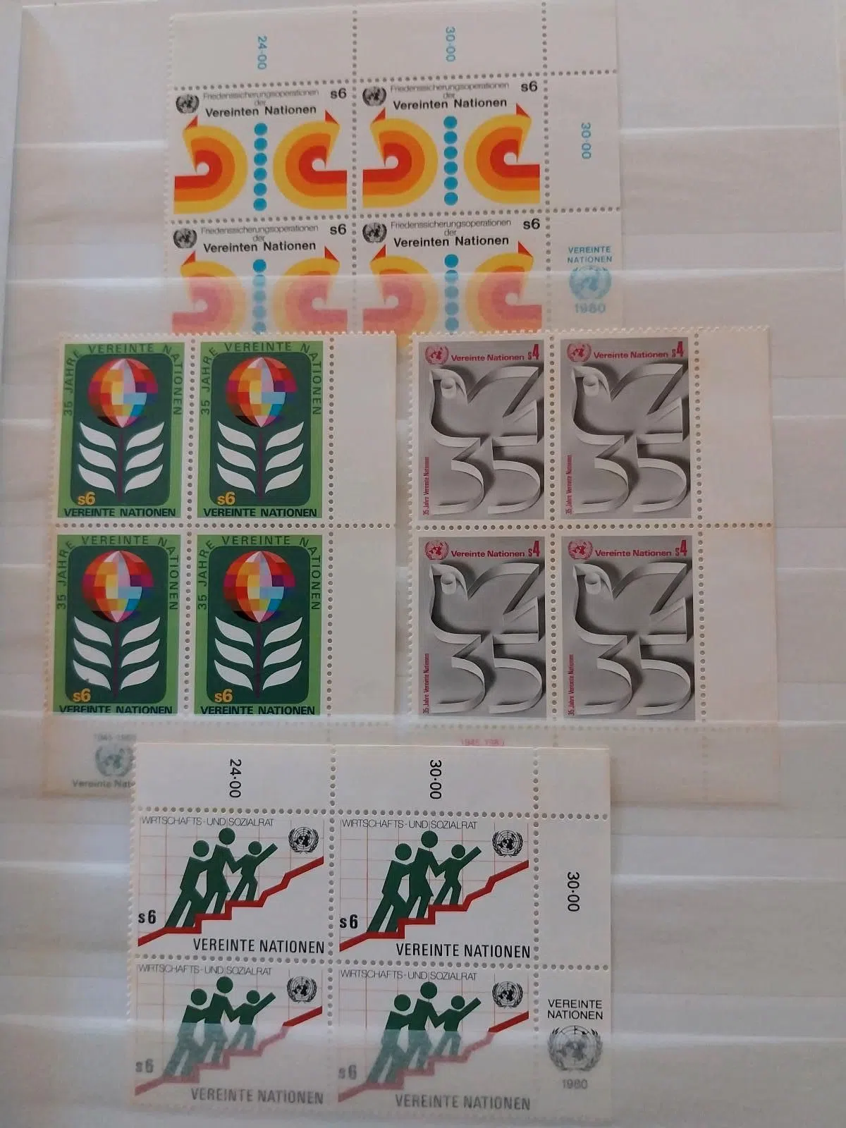 UN Briefmarken Vereinte Nationen 4er-Sätze