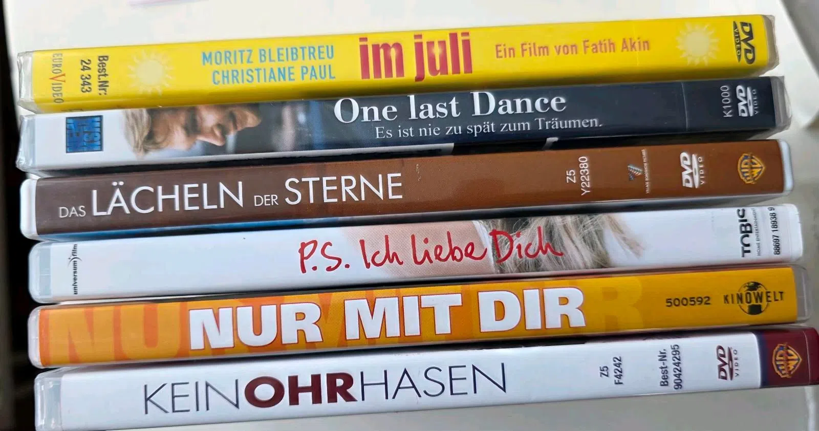 6er DVD Set: Im Juli, P.S. Ich liebe Dich, One last Dance u.a.
