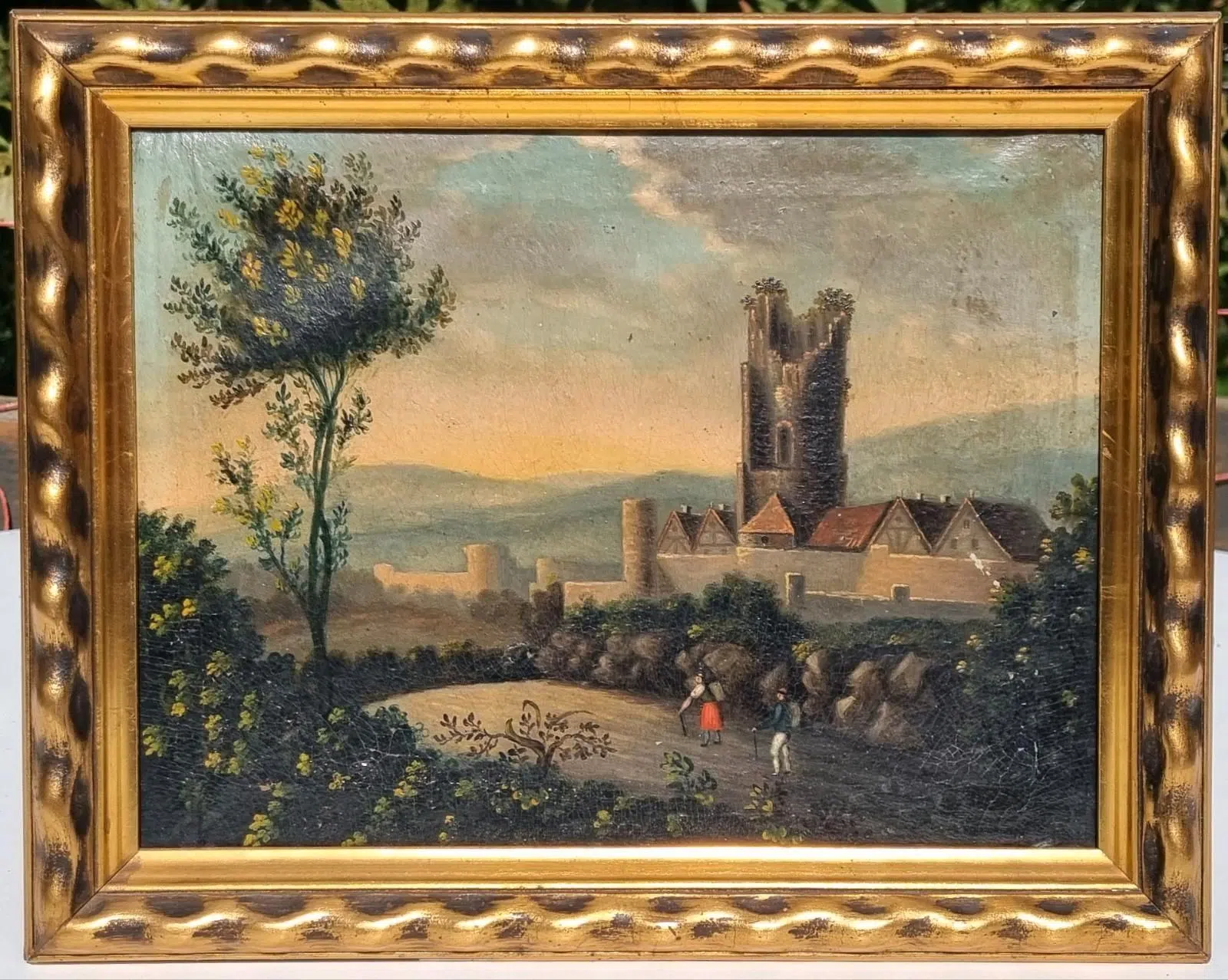 altes Gemälde in Öl mit Rahmen