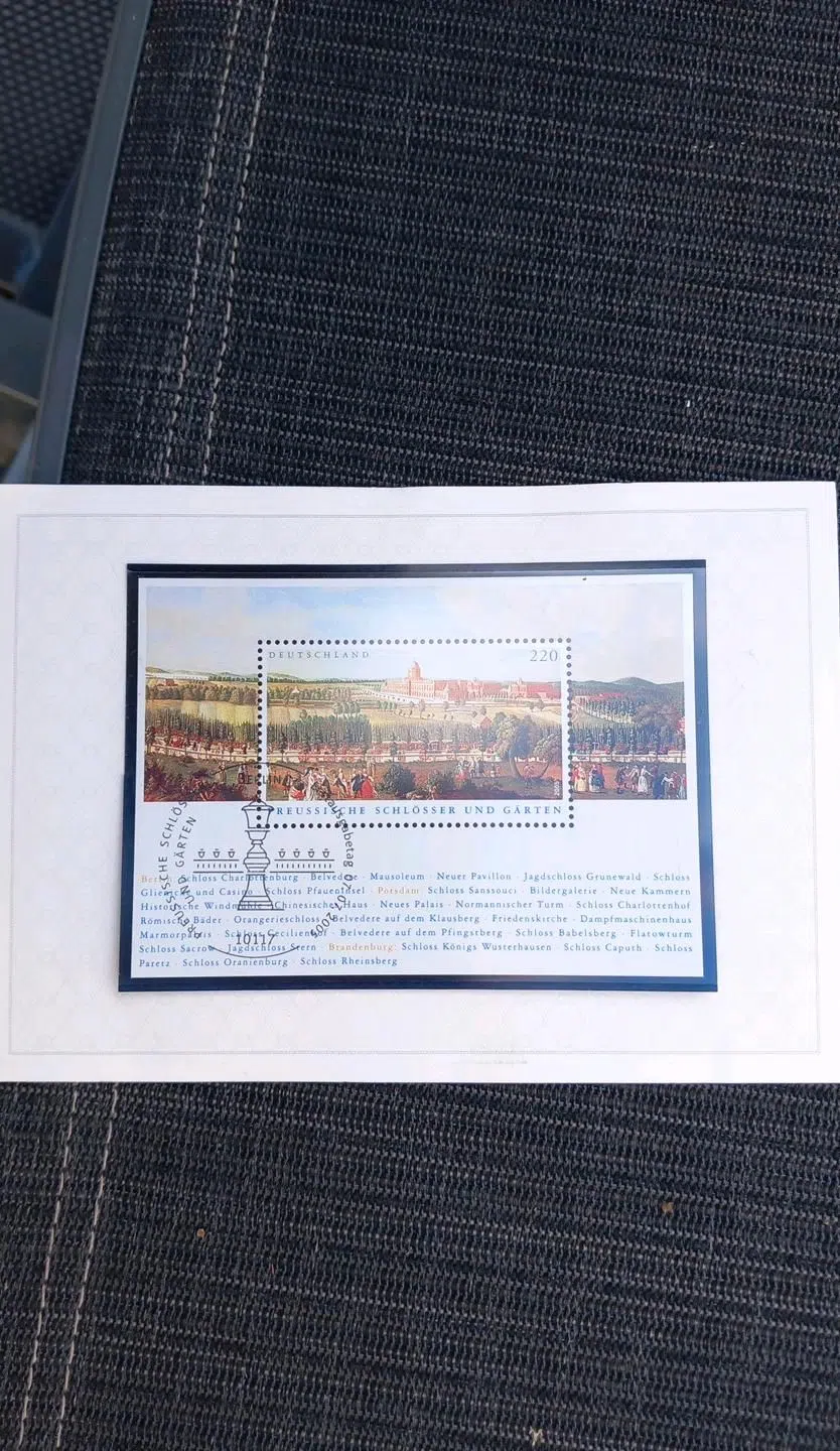 Sonderbriefmarkenblock Sanssouci Schloss und Garten 220