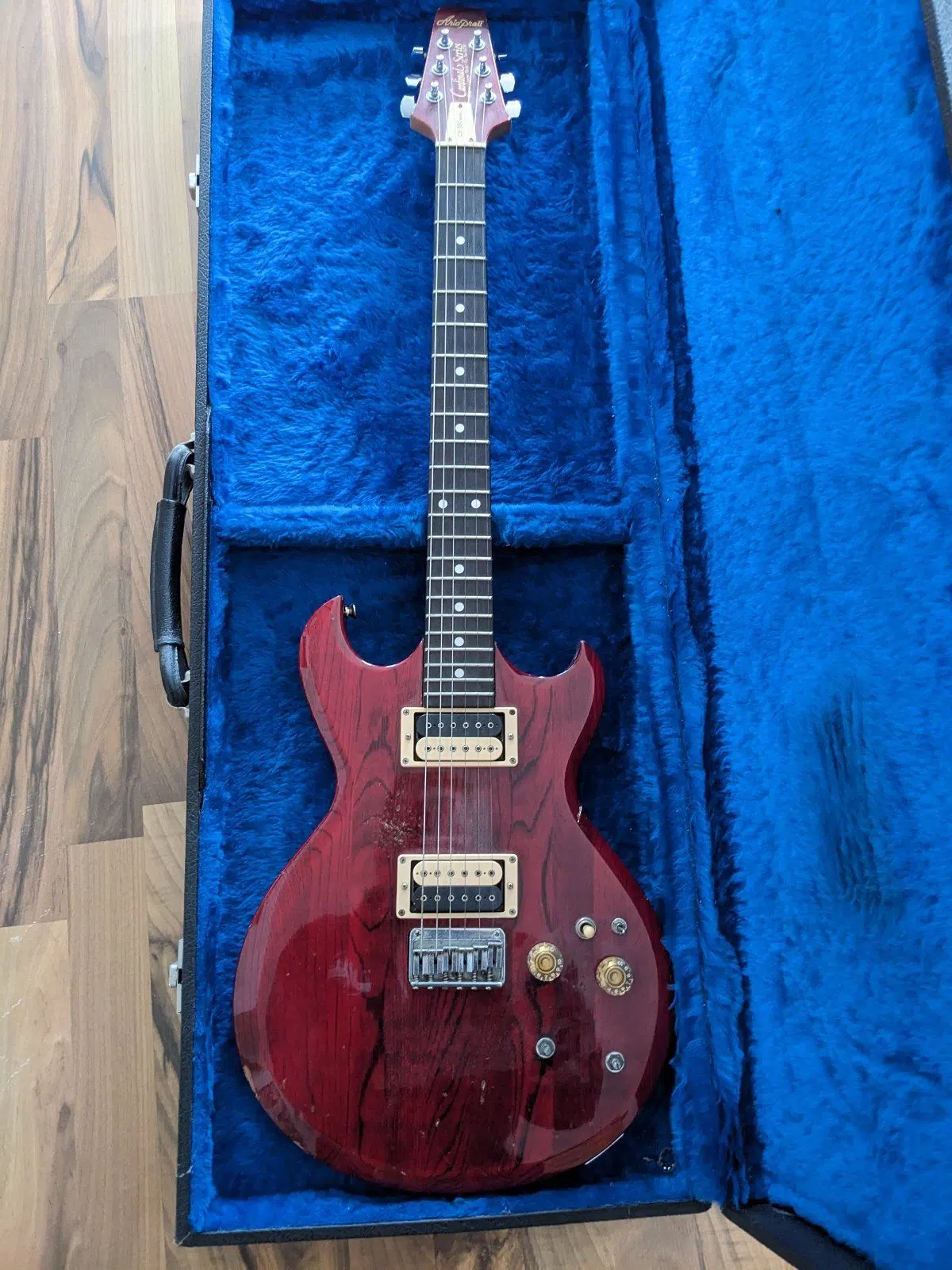 E-Gitarre Aria Pro II CS-350 inkl. Koffer – Bastlerprojekt
