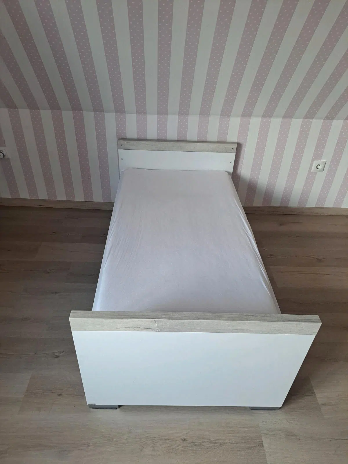 Paidi Kinderbett Kira weiß/Eiche inkl. Matratze & Umbauset