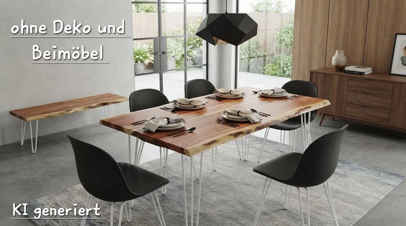 ⭐NEU Esstisch 160x90 mit Baumkante Akazie massiv D&D Möbel⭐