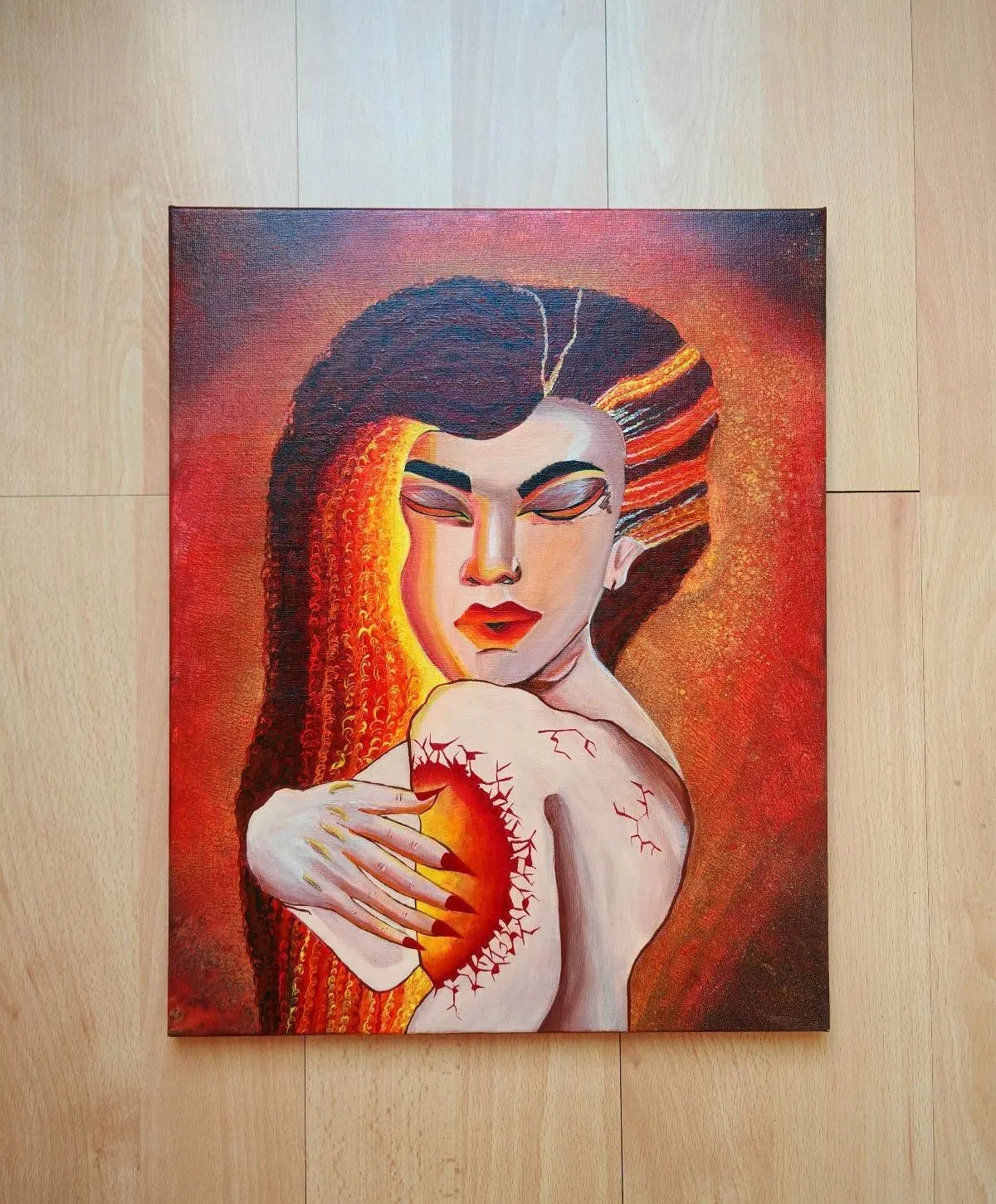 Original Gemälde „Lavabender“ – großes Unikat von Amrayaa (40x50)