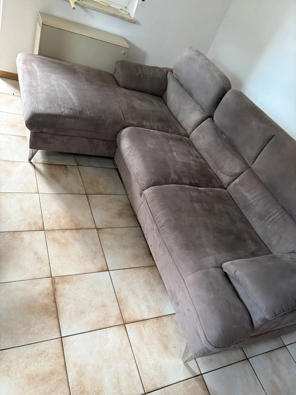 Großes gemütliches Ecksofa in Taupe/ Grau