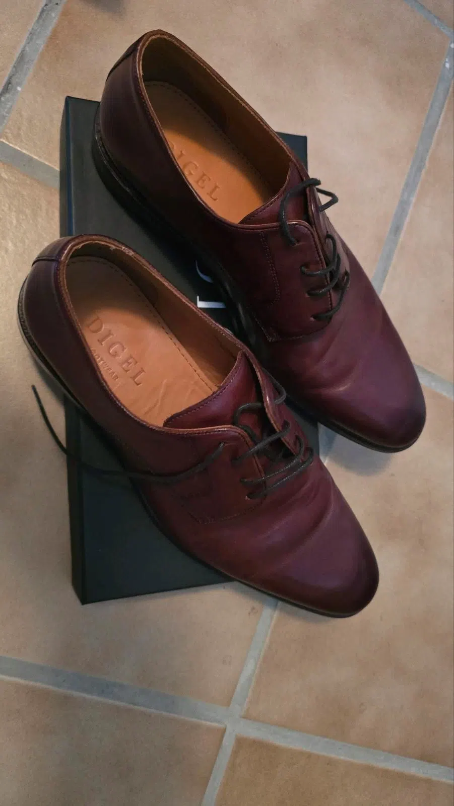 Digel Anzugschuhe, dunkelrot, Größe 46, einmal getragen