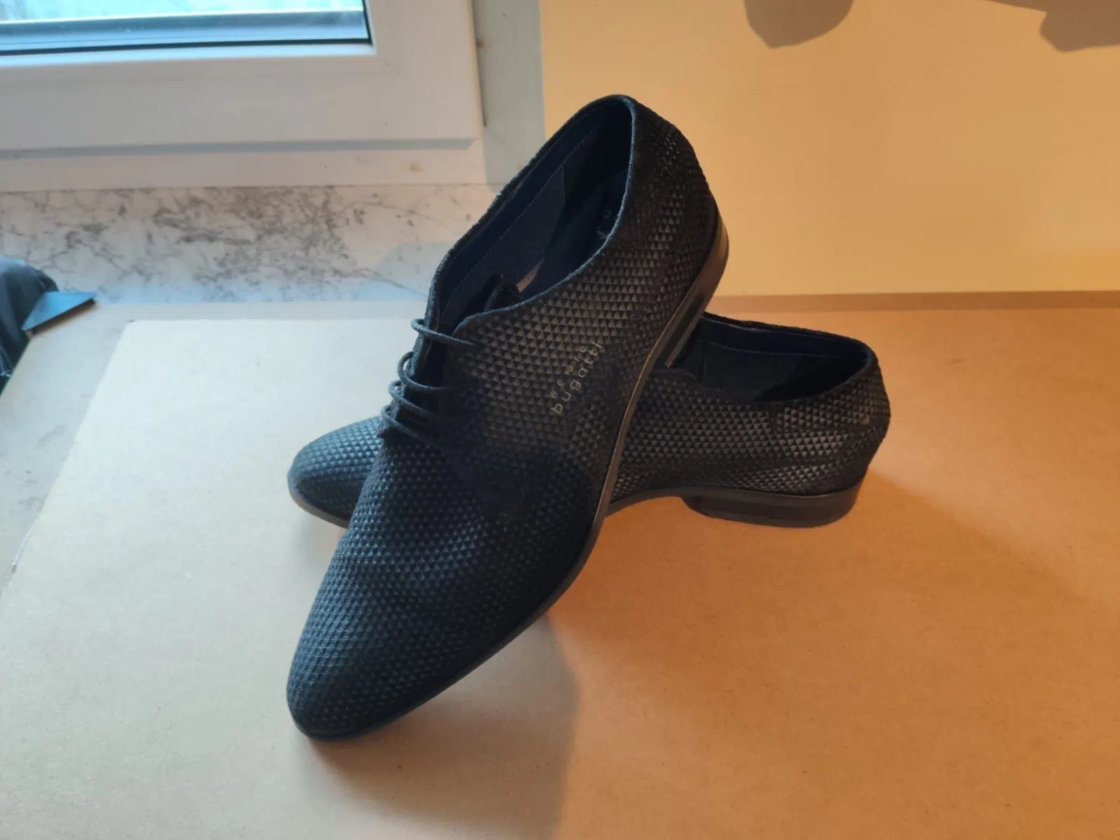 Herren Halbschuhe dunkelblau Größe 46 Bugatti