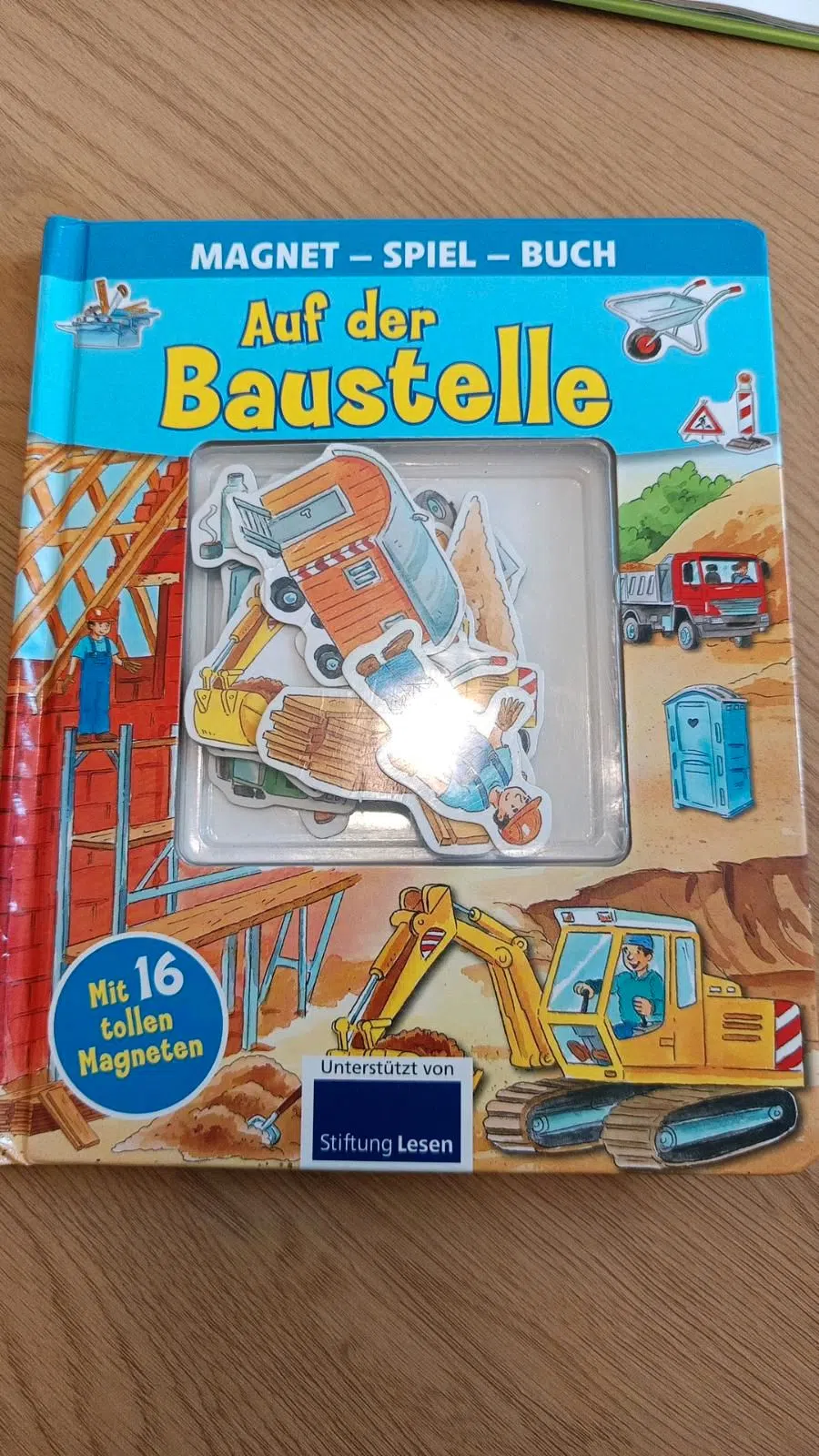 Magnet-Spiel-Buch: Auf der Baustelle mit 16 Magneten