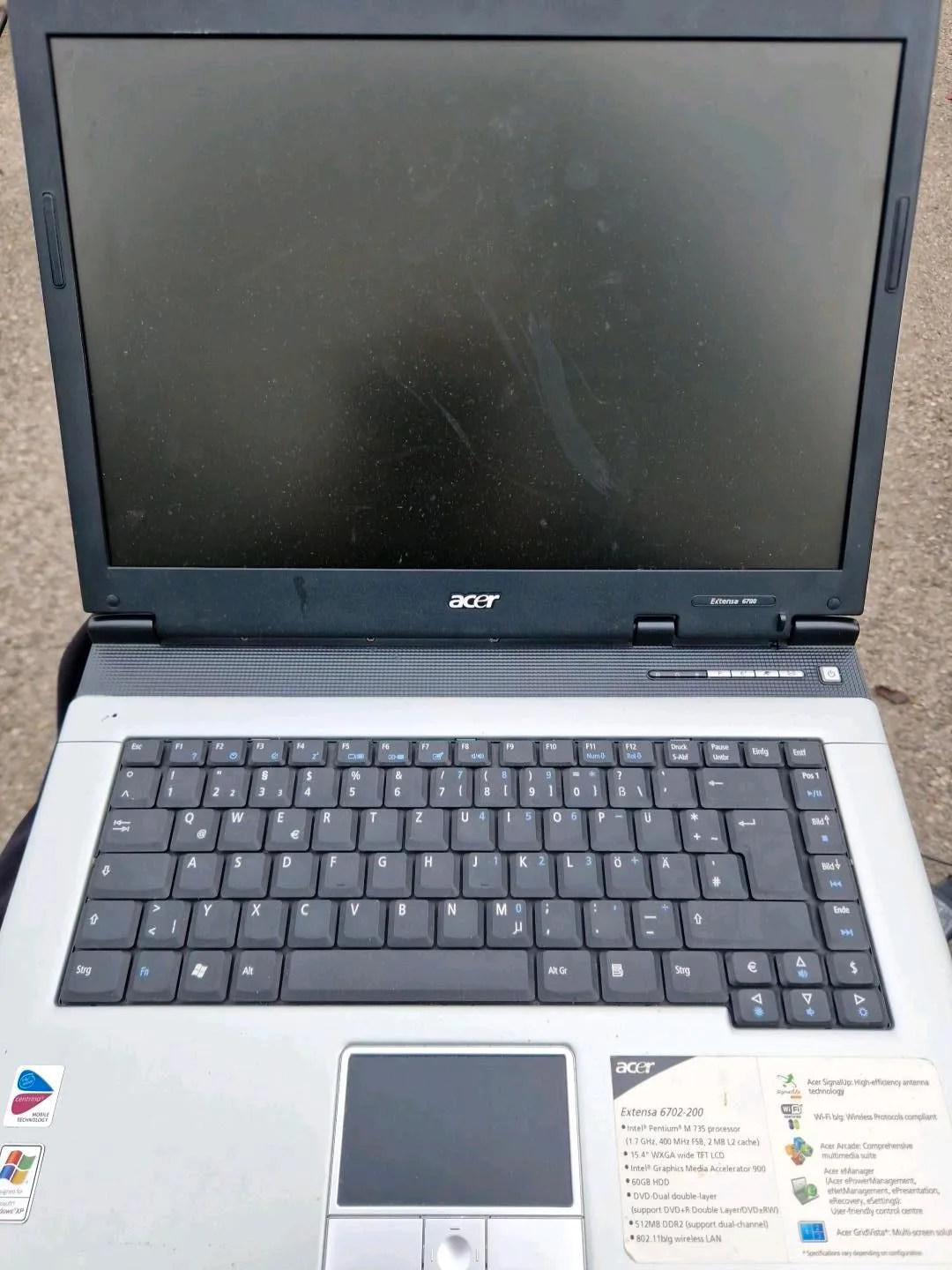 Acer Extensa 6702-200 Notebook – defekt – für Bastler