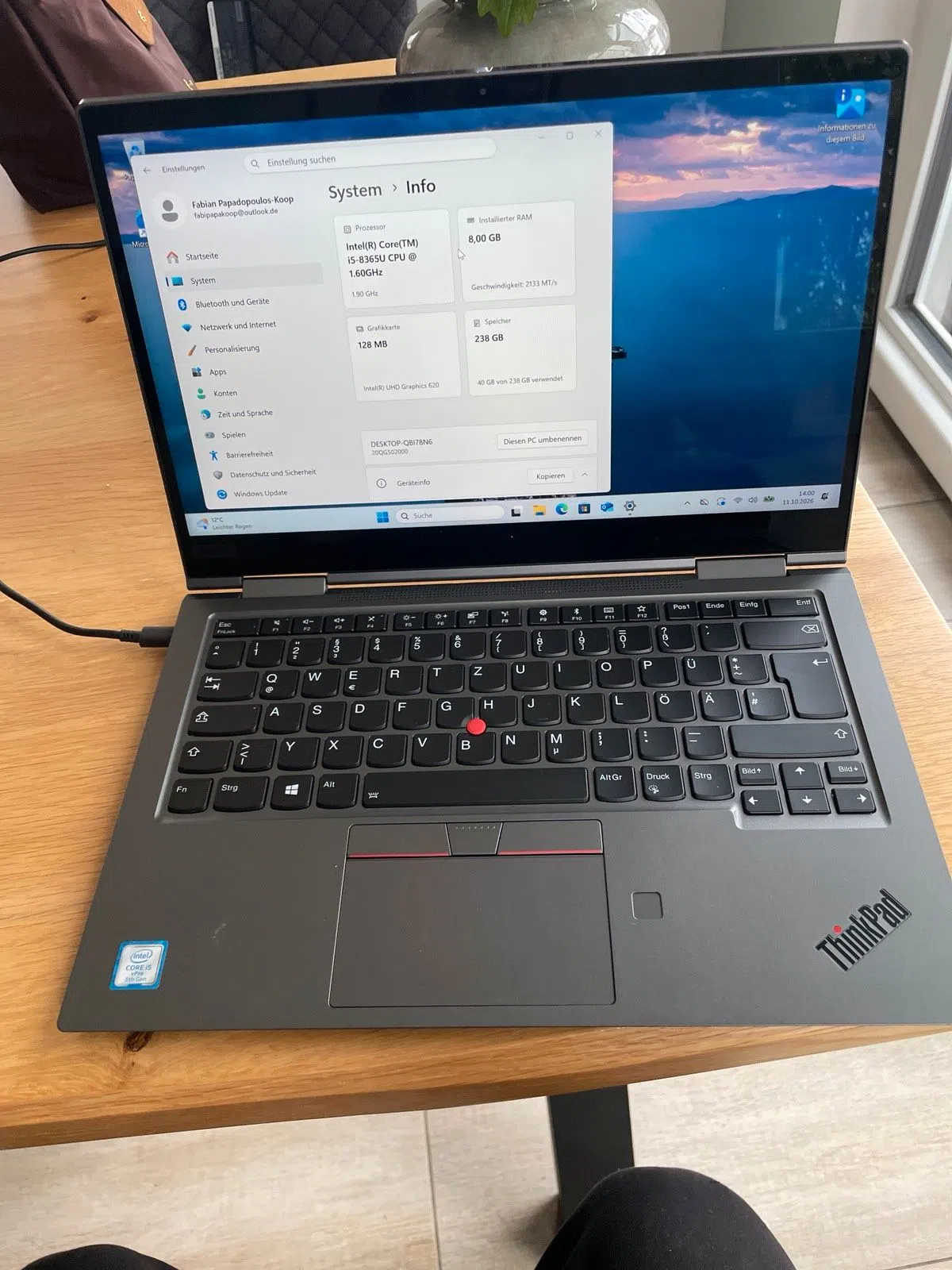 Lenovo thinkpad x1 Yoga 4th gen. 256 GB