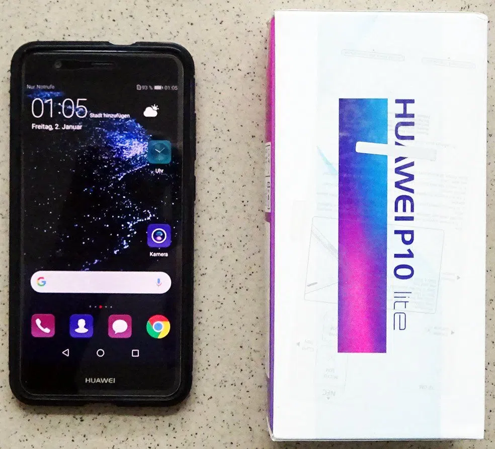 Huawei Smartphone P10 Lite mit Gummihülle