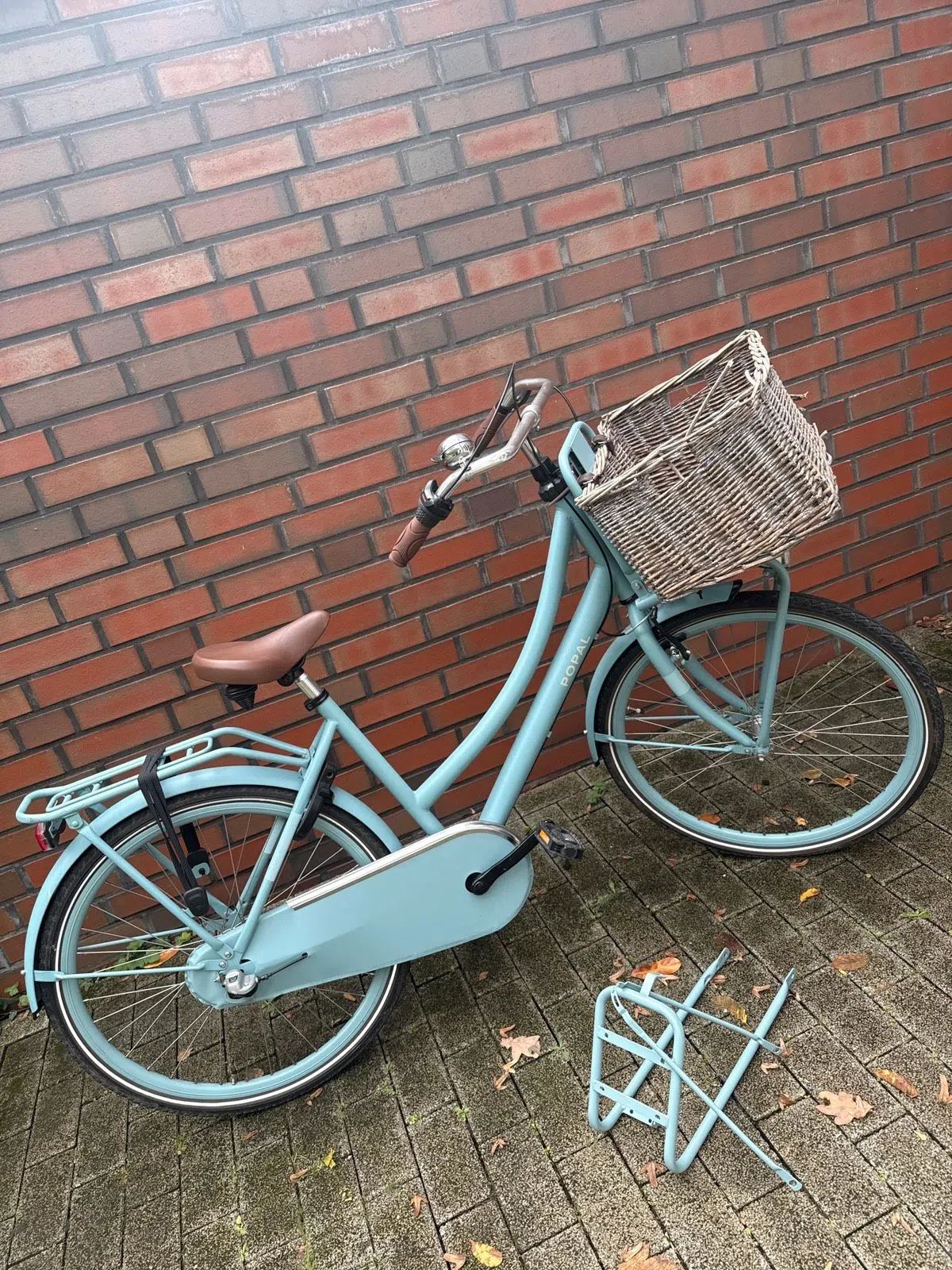 POPAL Fahrrad Lastenrad Hollandrad blau mit Korb Daily dutch