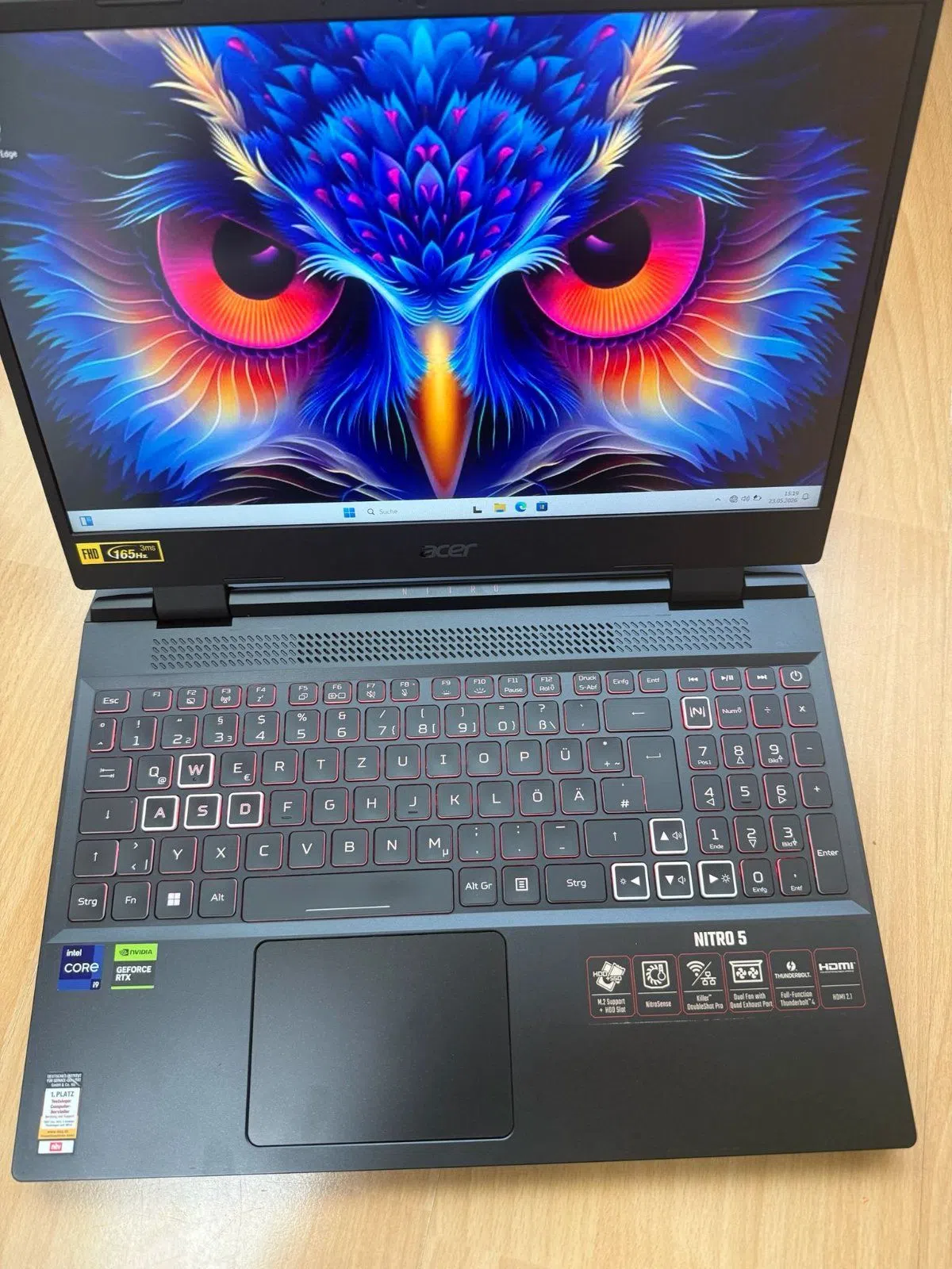 Acer Gaming i9 11900,RTX 3060 15,4" FHD 16GB RAM 512 GB