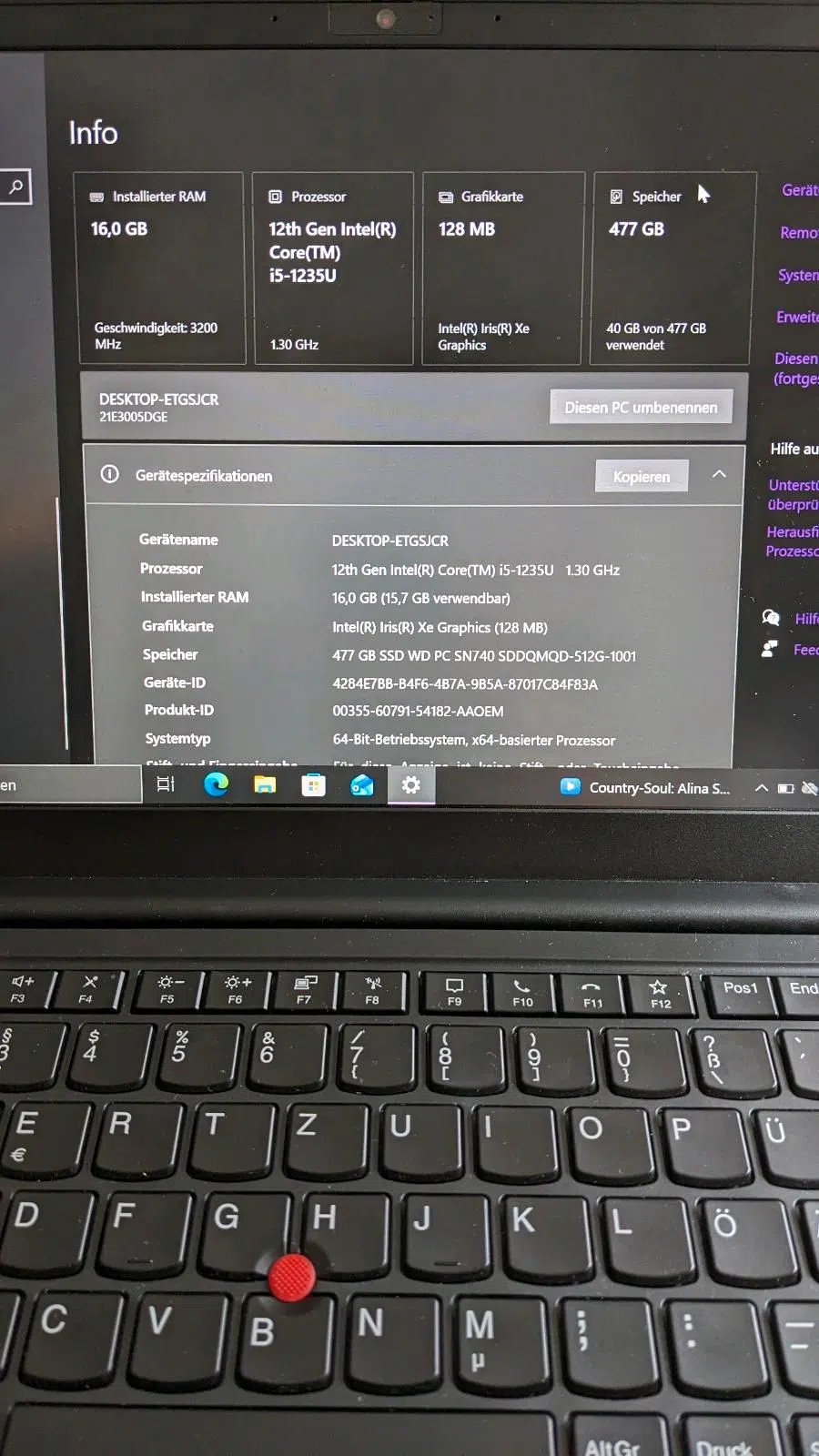 Lenovo ThinkPad E14 Laptop Intel Core i5-1235U 16GB RAM 477GB SSD