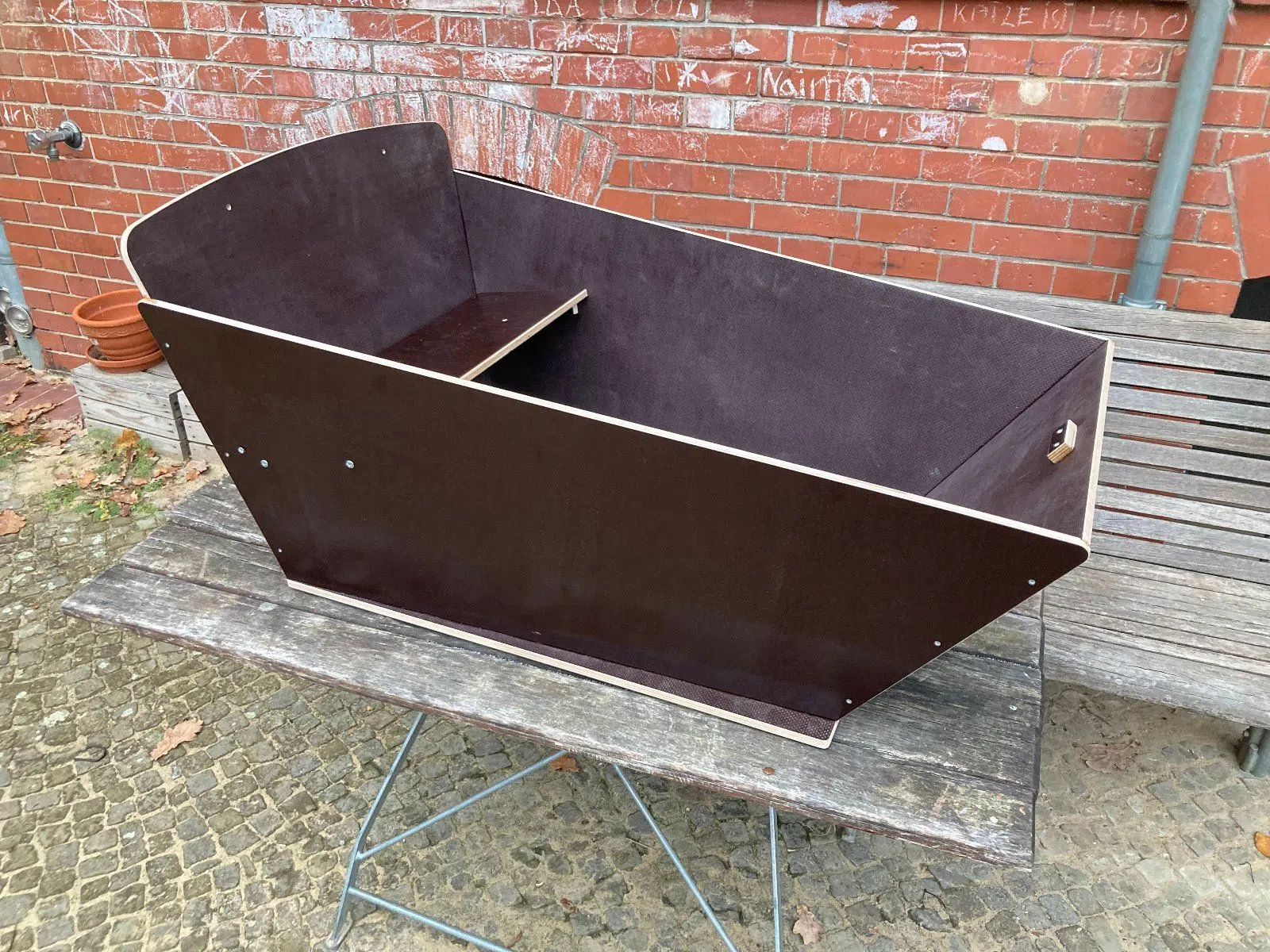 Bakfiets Cargobike Long Kiste aus Siebdruckplatten
