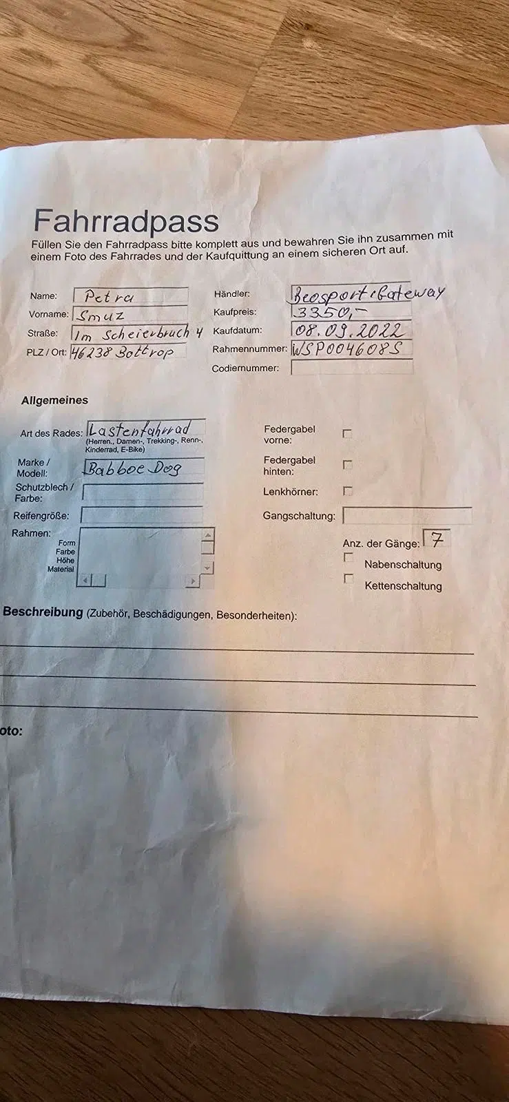 Lastenfahrrad,sehr guter Zustand/ 2.Inspektionen gemacht.