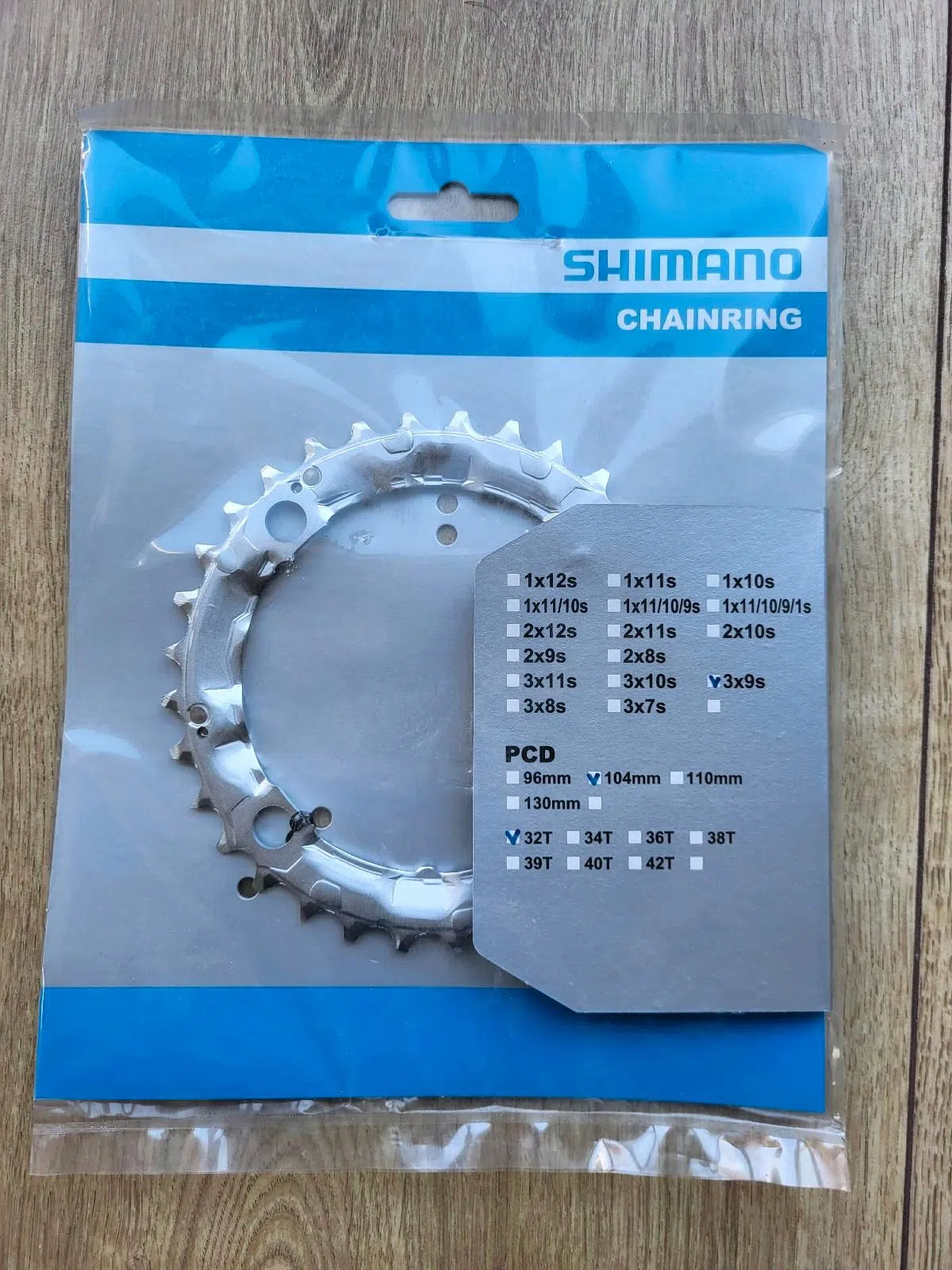 Shimano Deore mittleres Kettenblatt 32T, 104mm PCD